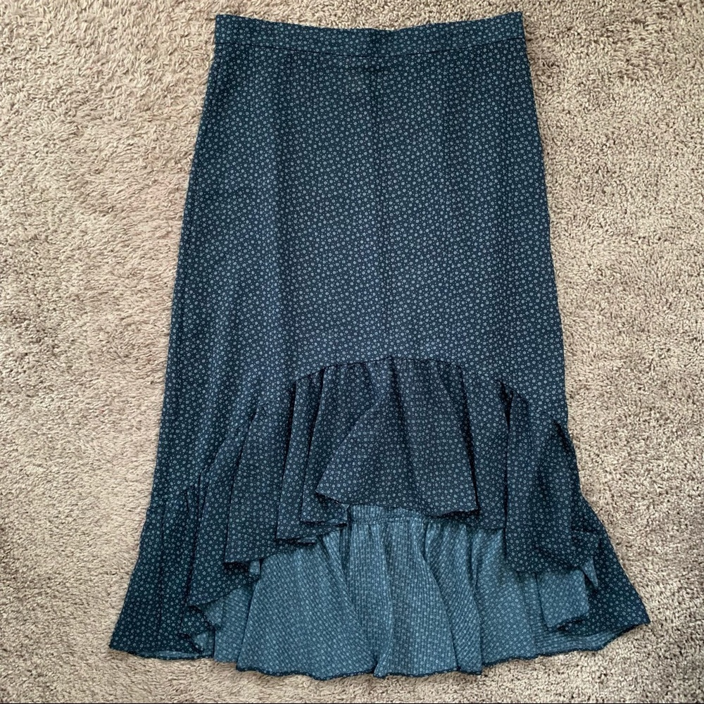 H&M High Low Blue Midi Skirt